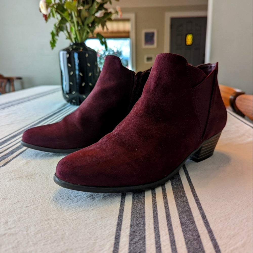 Madeline Plum Ankle Booties - LIKE NEW